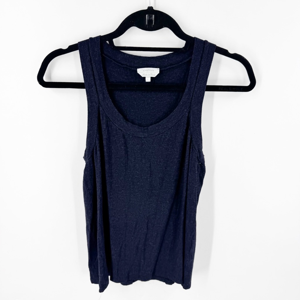 ✅ MaxMara BLACK SCOOP NECK Tank Top SIZE LARGE